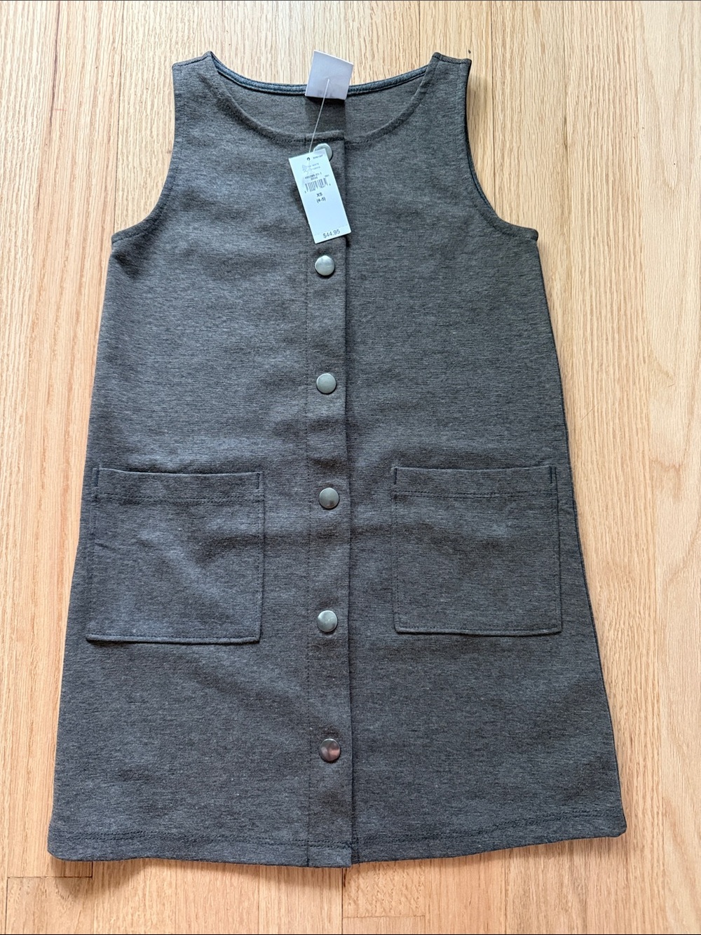 GAP XS 4-5 years light brown Snap-Front Pinafore Dress